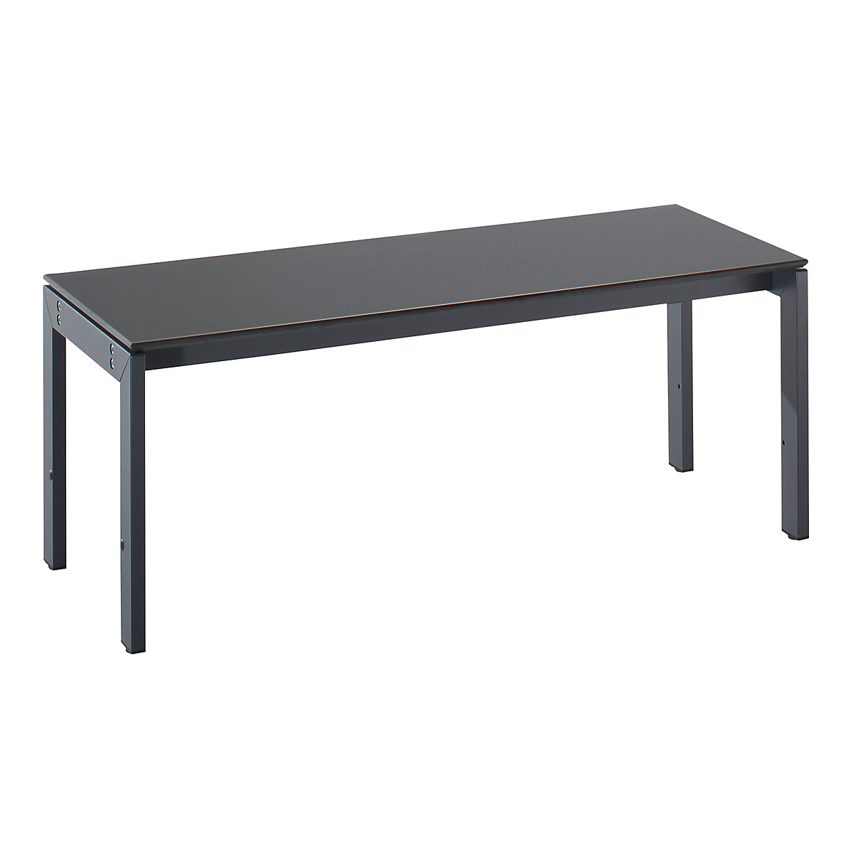 Panca per spogliatoi, un lato utile – Wolf, sedile in HPL, grigio basalto, lunghezza 1000 mm-0