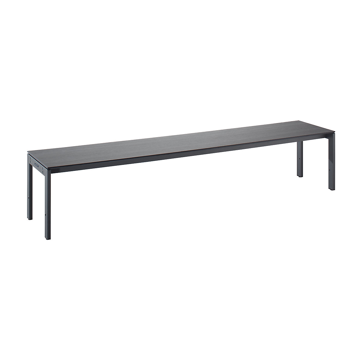 Panca per spogliatoi, un lato utile – Wolf, sedile in HPL, oak silver, lunghezza 2000 mm-0