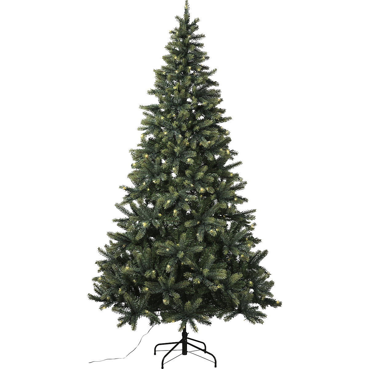 Albero di Natale artificiale con illuminazione a LED, supporto incluso, altezza 2100 mm, con 400 LED-0