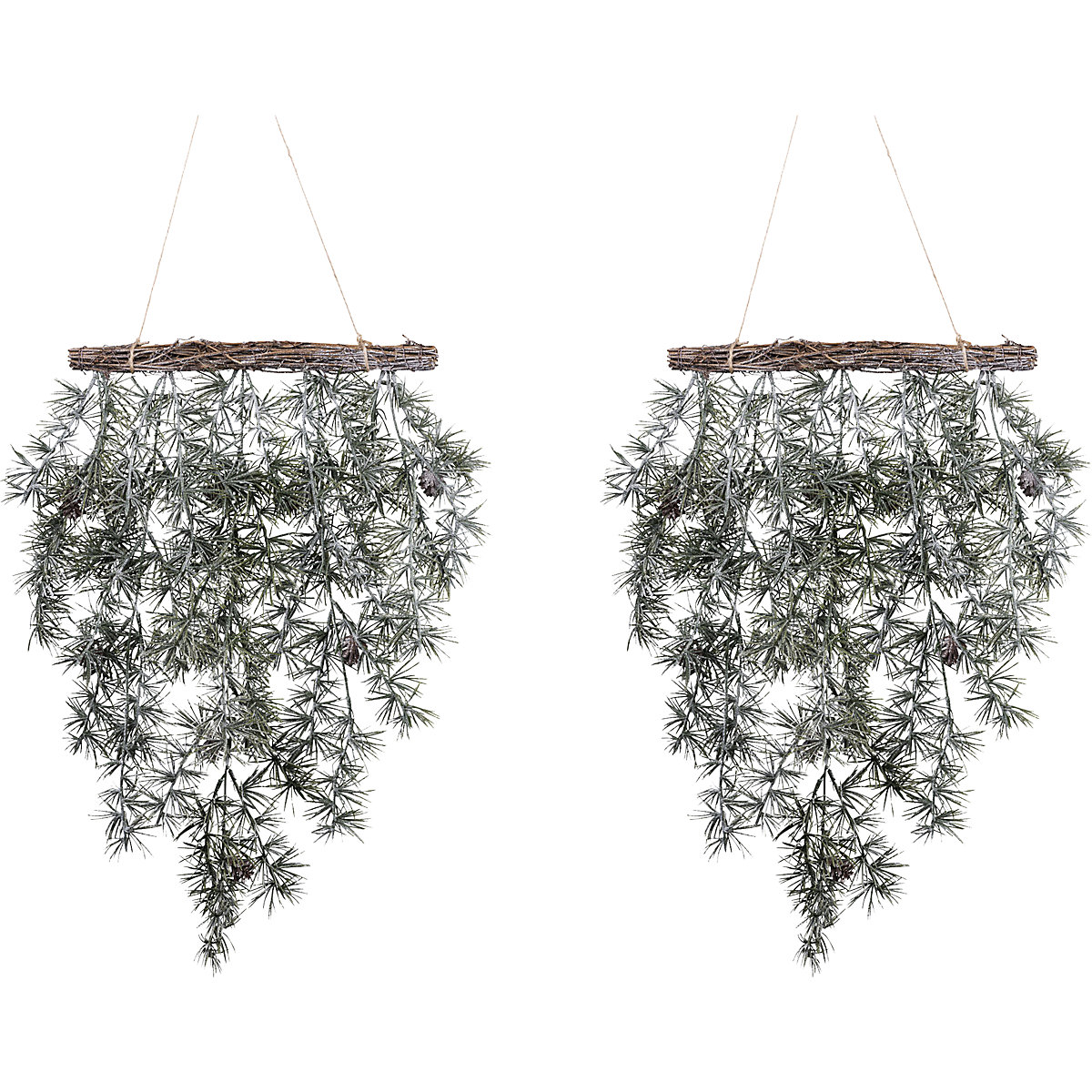Decorazione da appendere in cedro con effetto ghiaccio, conf. da 2 pz., 500 x 550 mm-0