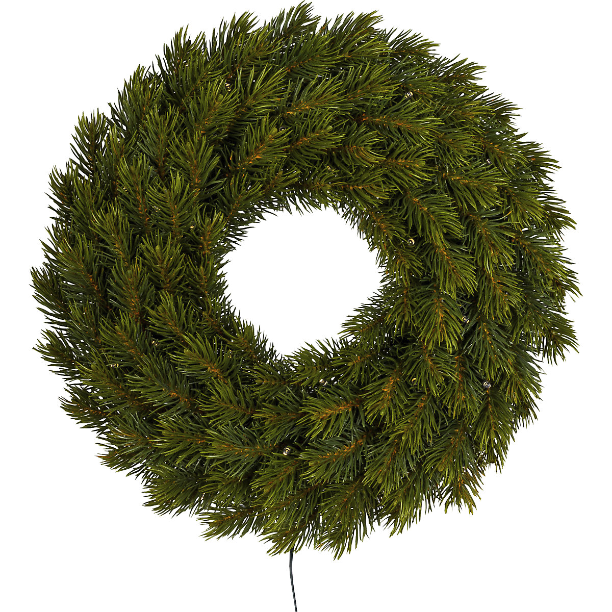 Ghirlanda di abete con LED, per esterni, con vano batteria, Ø esterno 420 mm, con 40 LED-0