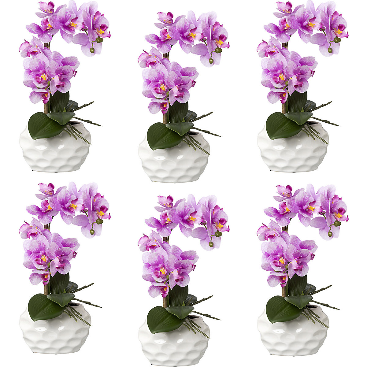 Orchidea phalaenopsis, real touch, altezza 330 mm, conf. da 6 pz., vaso di ceramica, orchidea-0