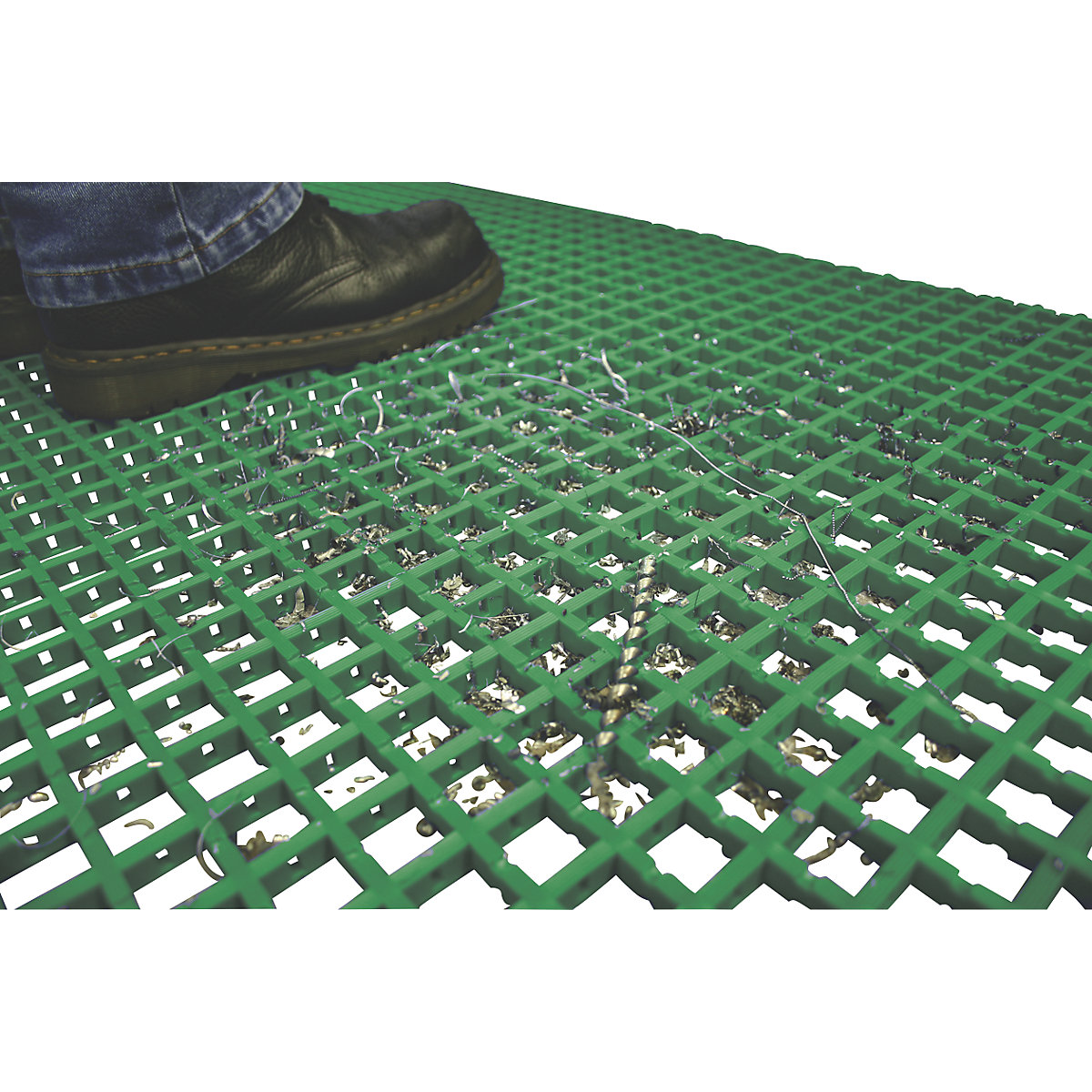 Stuoia antiaffaticamento in vinile, COBAmat® – COBA, a trama semplice, al metro lineare, dimensioni maglie 22 x 22 mm, verde-0