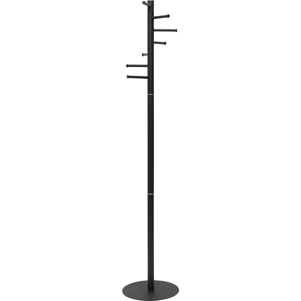 Appendiabiti a stelo MAULcaurus – MAUL, altezza 1770 mm, colonna Ø 40 mm, 7 ganci, nero opaco-0