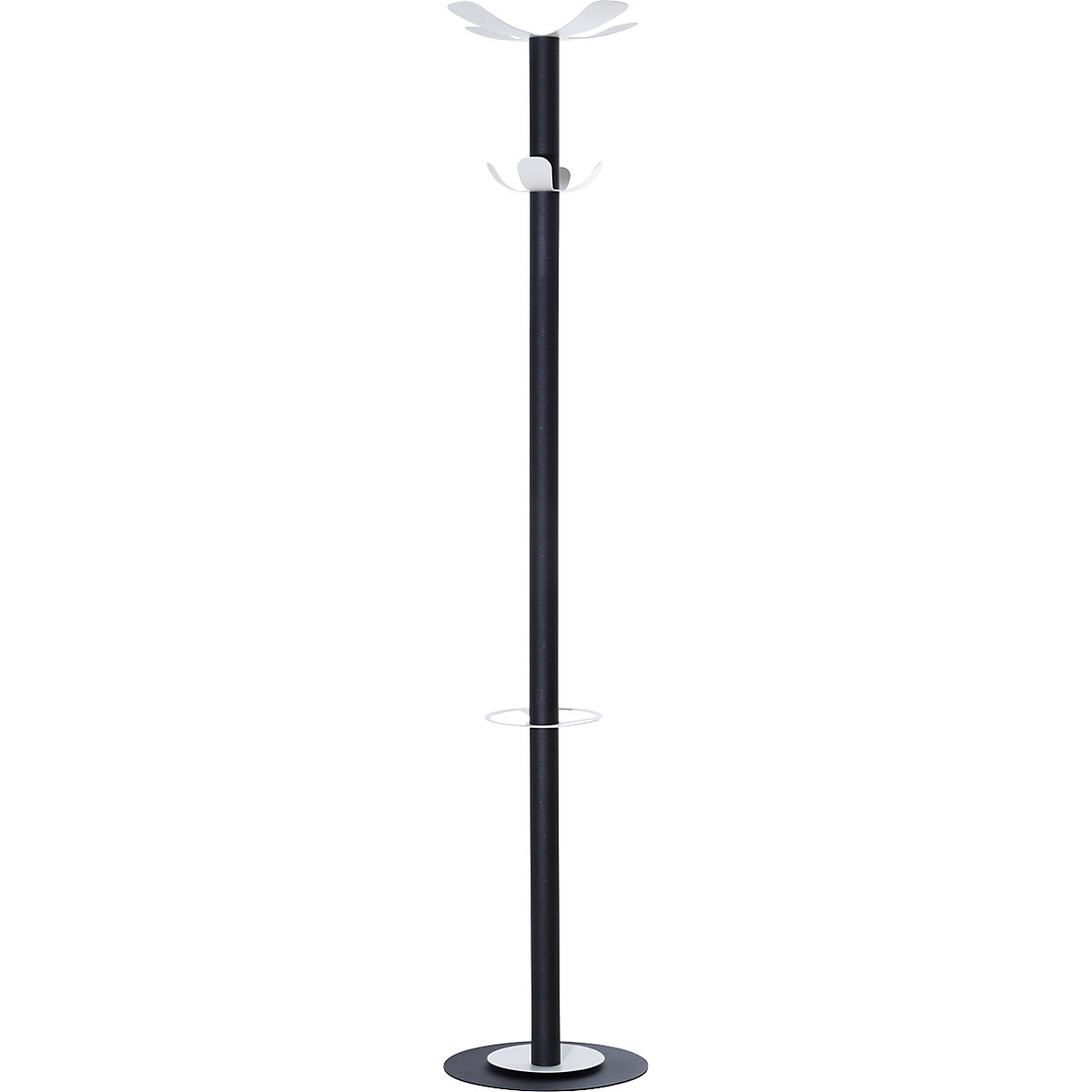Appendiabiti a stelo easyCloth – Paperflow, acciaio, con portaombrello, modello B, 8 ganci-0