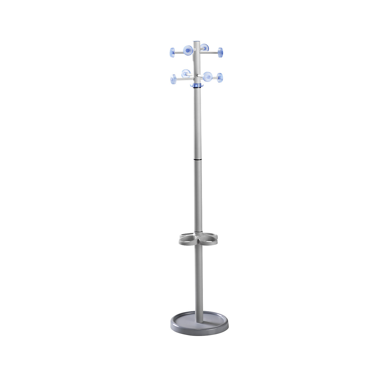 Appendiabiti a stelo, altezza x Ø 1750 x 450 mm, ganci blu-0