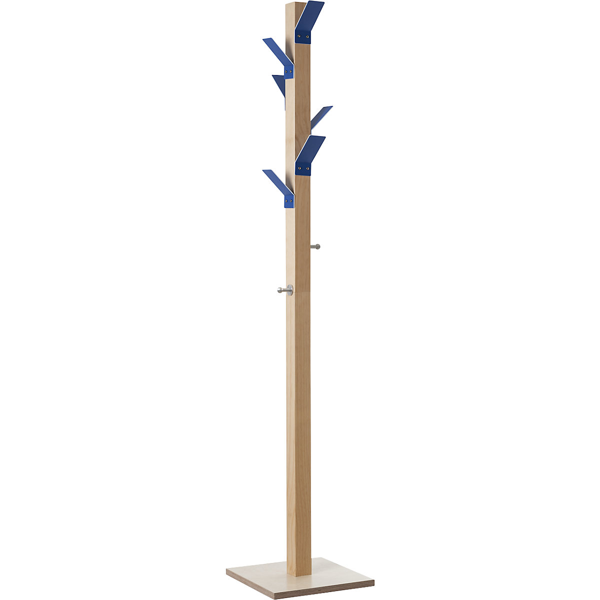 Appendiabiti a stelo – EasyCLOTH, legno massello, corona blu-0