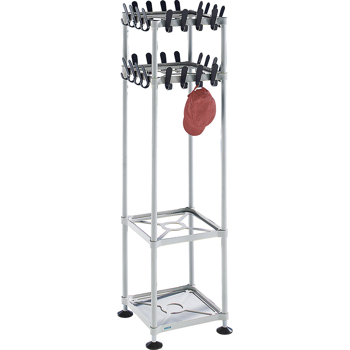 Appendiabiti pluricolonna – eurokraft pro, quadrato, 32 ganci-0