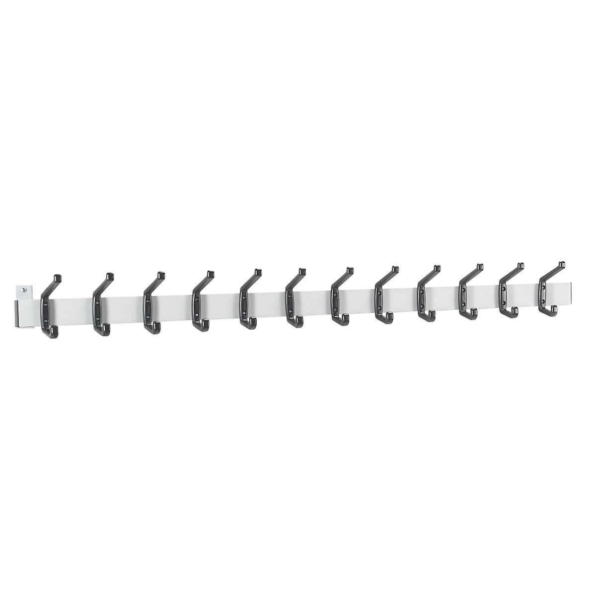 Asta appendiabiti – eurokraft basic, alluminio brillante, 12 ganci in plastica-0