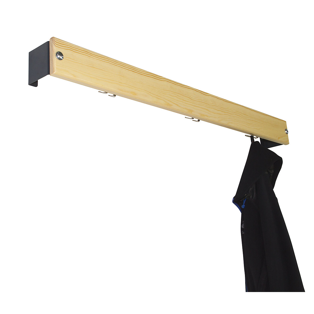 Listello appendiabiti, legno di pino, lunghezza 1015 mm, distanziale grigio antracite-0