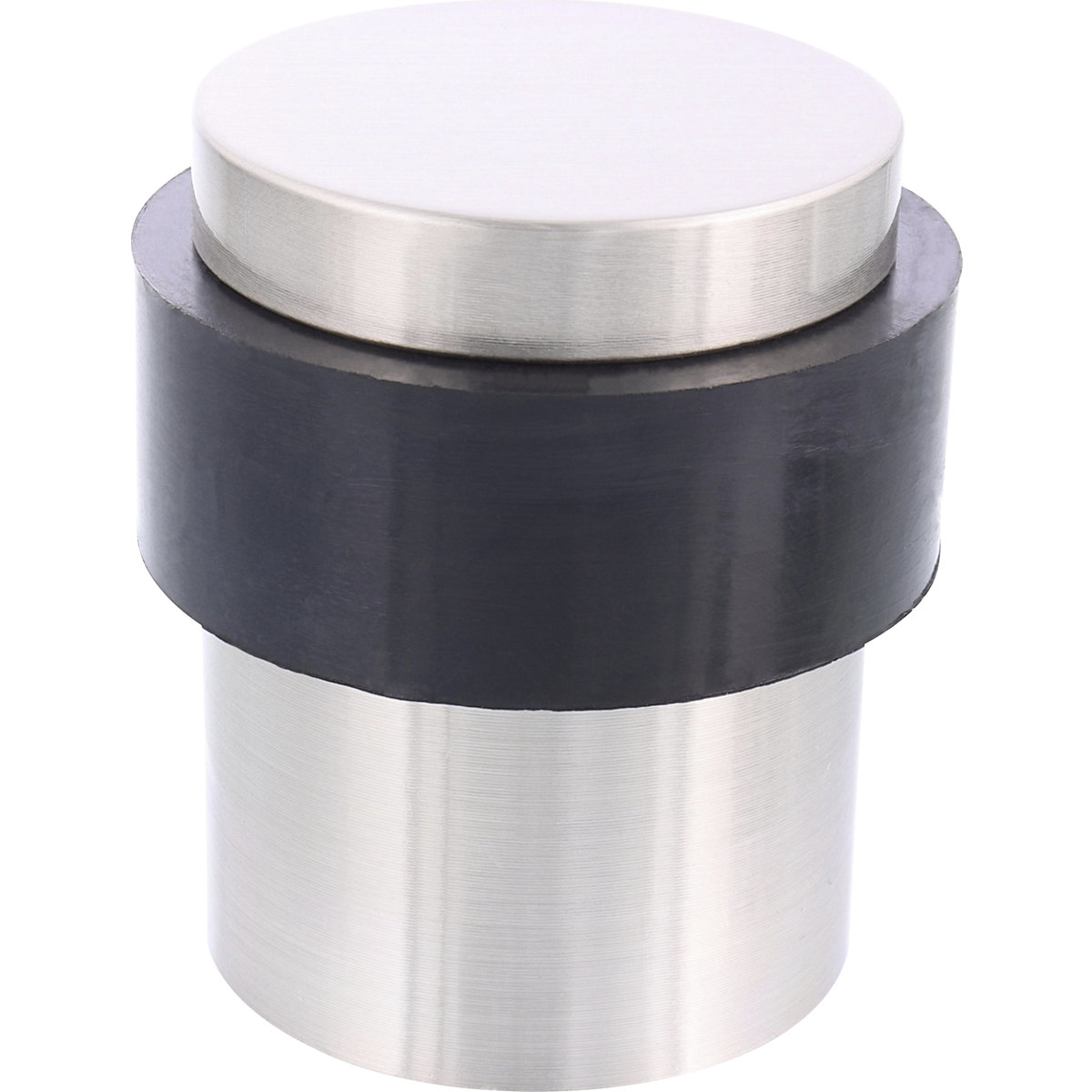 Fermaporta a pavimento – Wagner, Ø 35 mm, conf. da 2 pz., altezza 40 mm, argento/nero-0