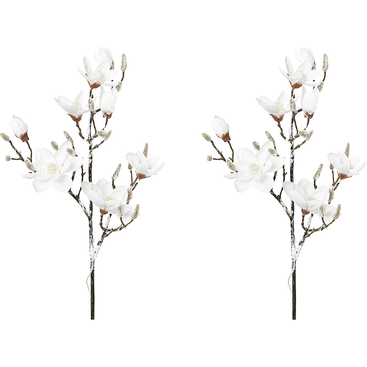 Ramo di magnolia, ricoperto di neve, con 15 LED