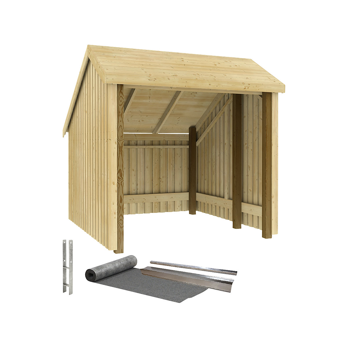 Fahrradunterstand, aus Holz, HxBxT 2500 x 2480 x 2290 mm (5,7 m²)-0