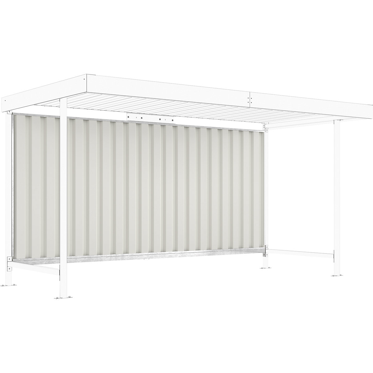 Materialüberdachung Leipzig, dreiseitiges Komplettset (Produktabbildung 2)-1