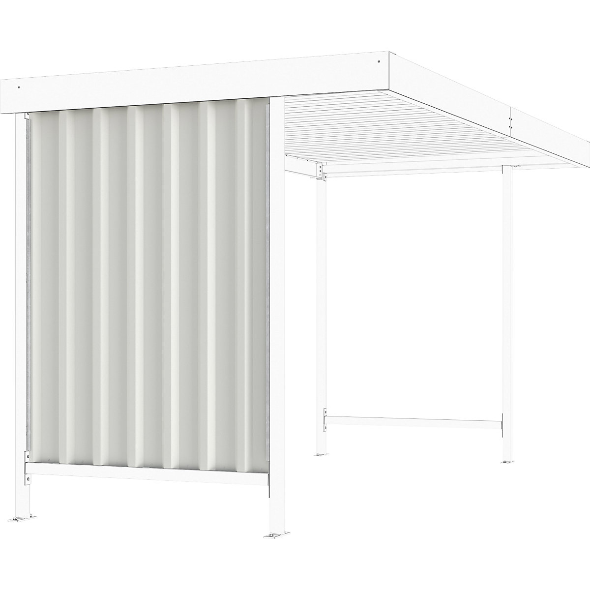 Materialüberdachung Leipzig, dreiseitiges Komplettset (Produktabbildung 3)-2