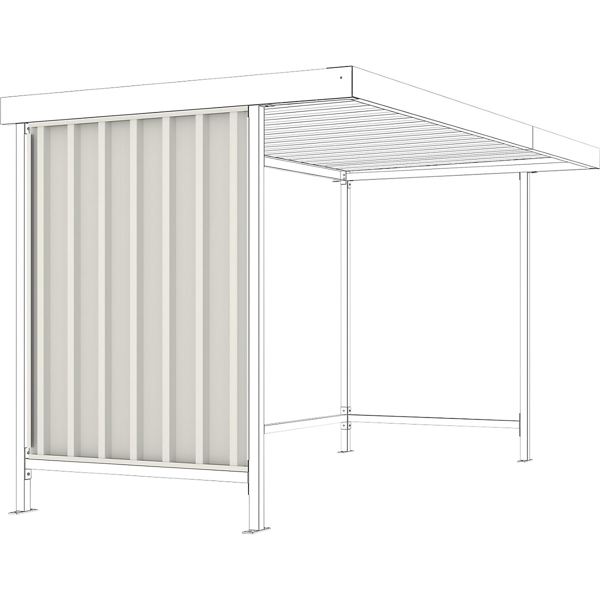 Seitenwand zu Materialüberdachung