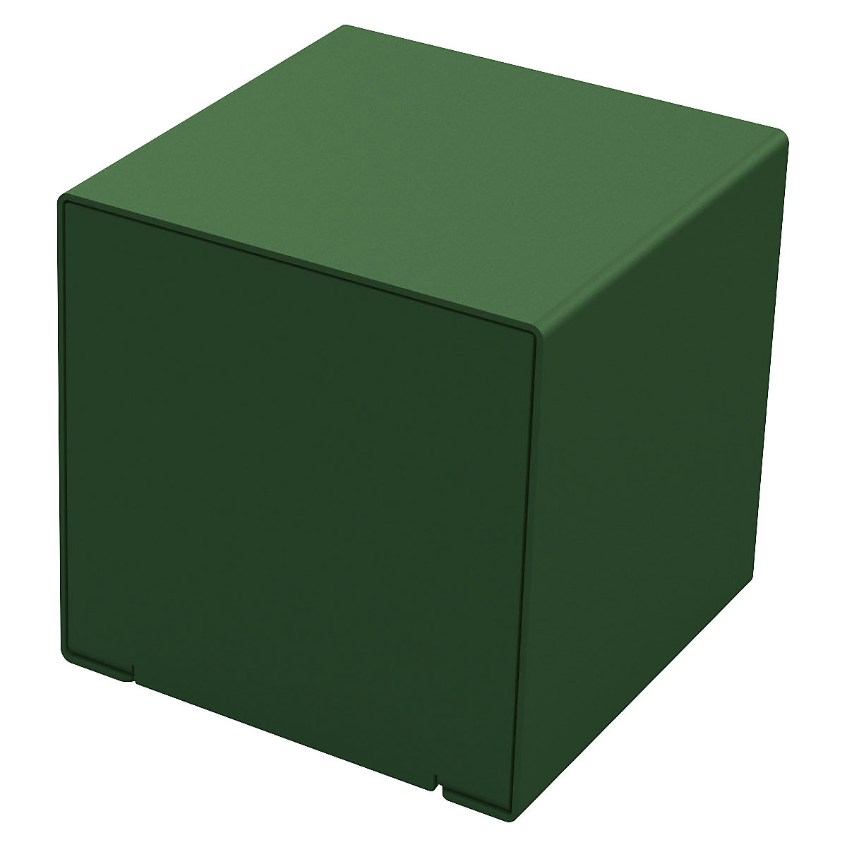 PROCITY Sitzwürfel KUBE aus Stahl, Gesamthöhe 450 mm, moosgrün