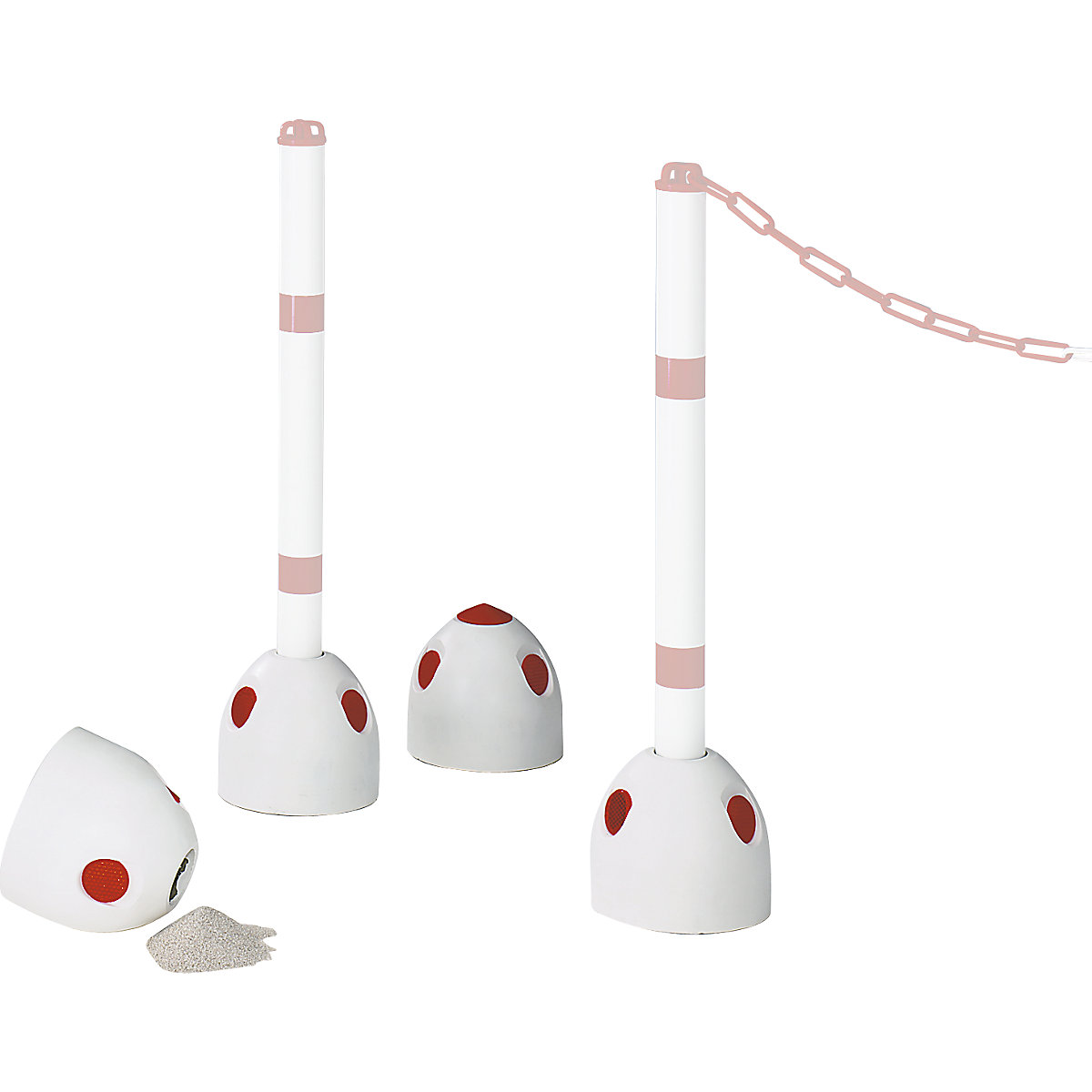 Piedini in plastica per paletti per catena