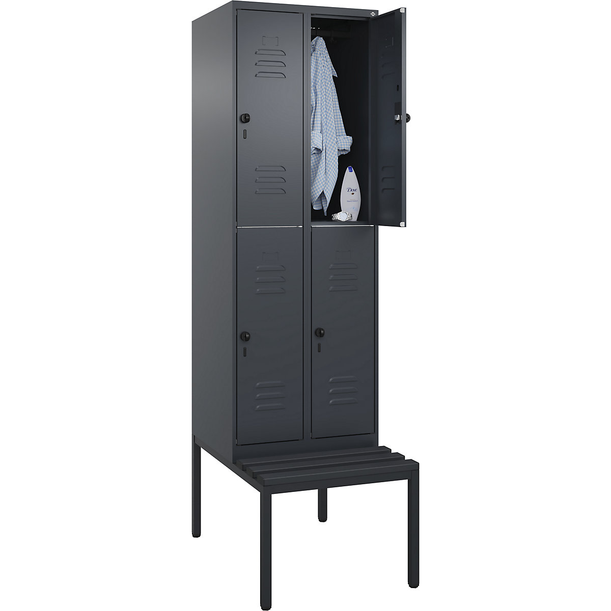 Armadietto a due piani Classic PLUS con panca – C+P