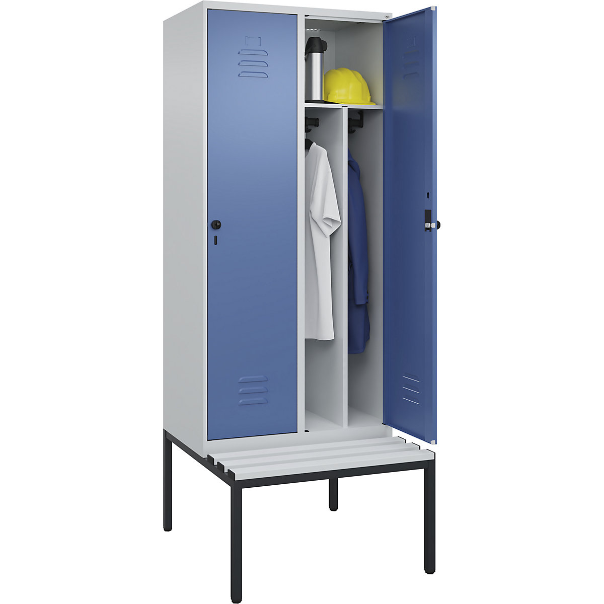 Armadietto sporco/pulito Classic PLUS con panca, stretto – C+P