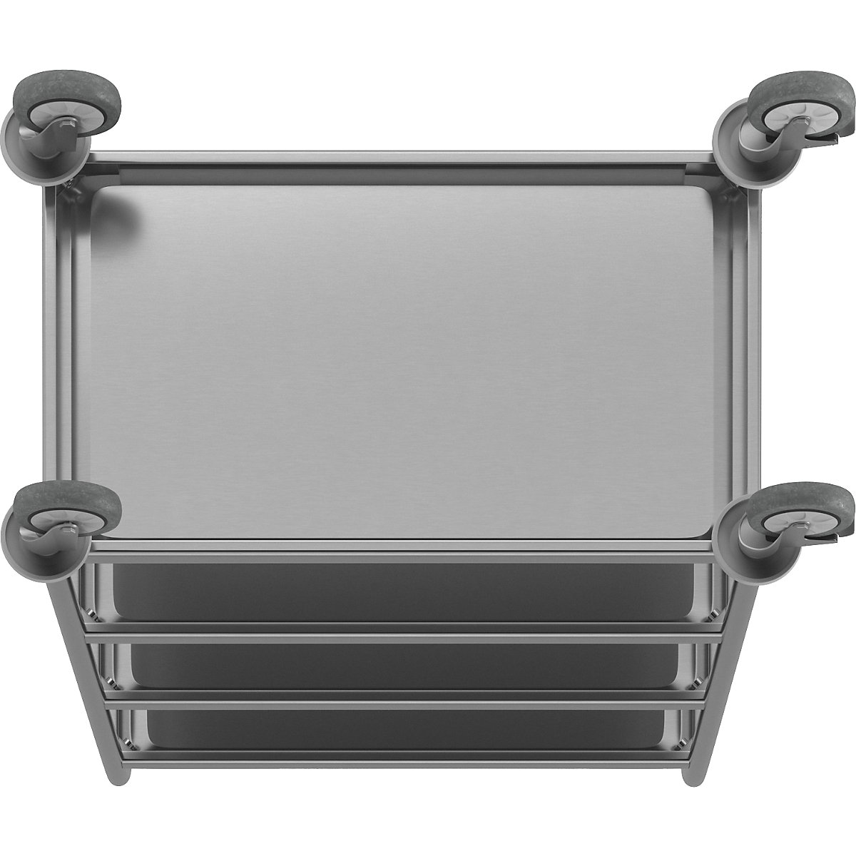 Carrello di servizio in acciaio inox – eurokraft basic (Foto prodotto 6)-5