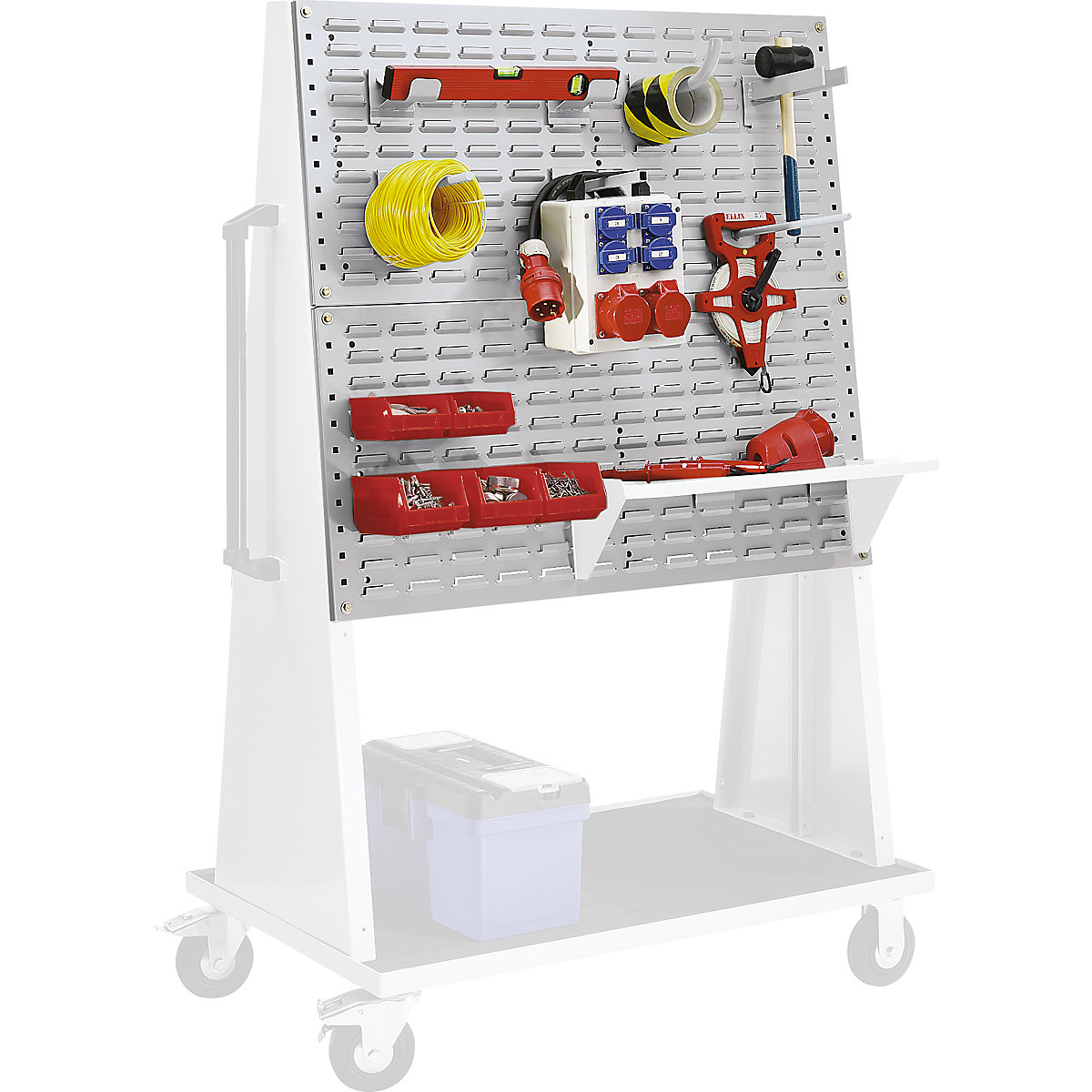 Pannello con fessure in acciaio per carrello portattrezzi - eurokraft pro