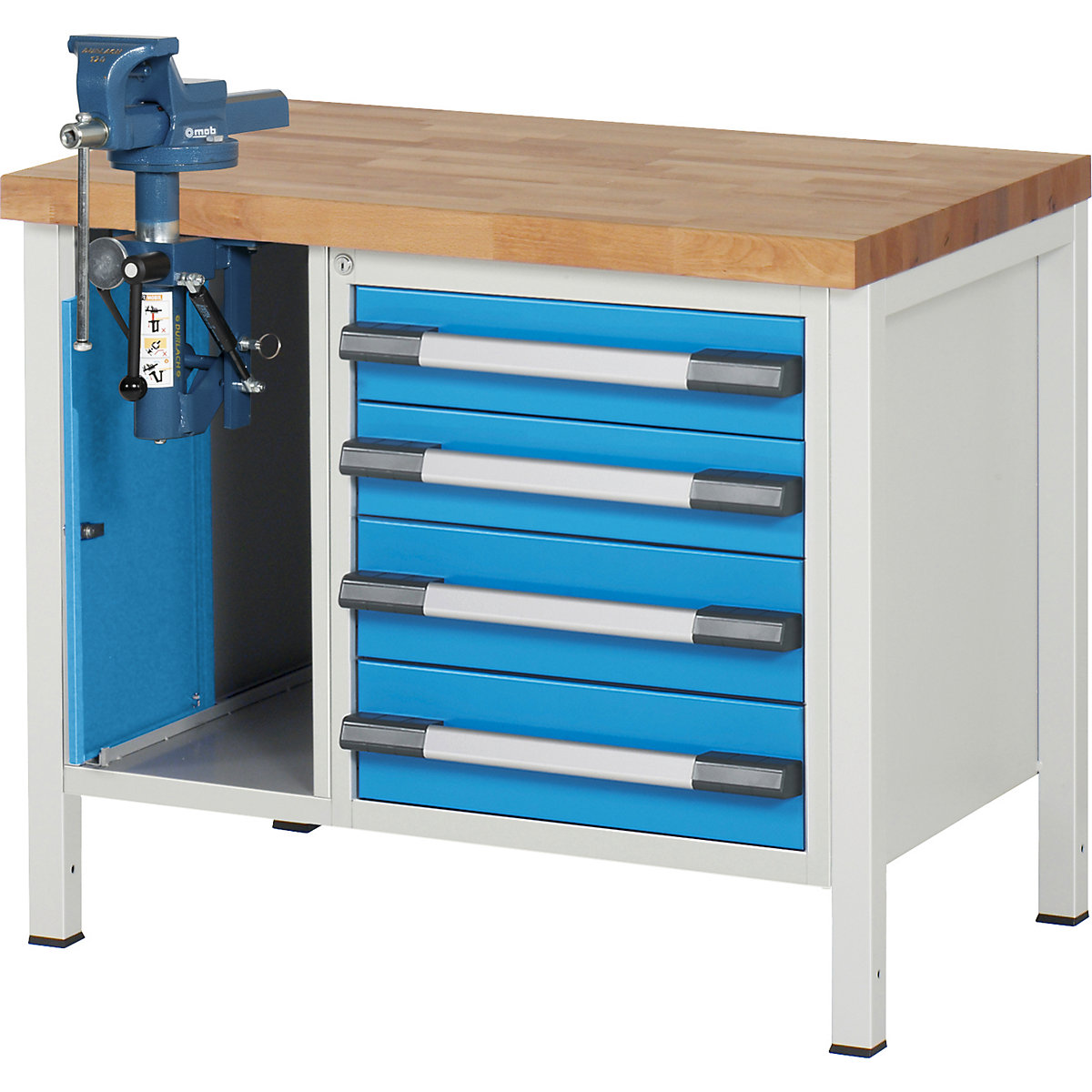 Banco da lavoro, struttura a telaio serie 8000 - eurokraft pro