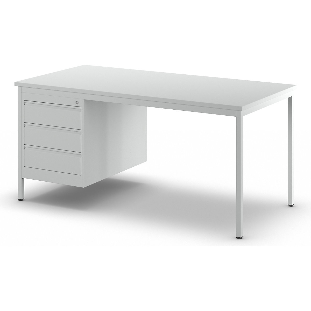 Scrivania per capi reparto, grigio chiaro – eurokraft basic (Foto prodotto 8)-7