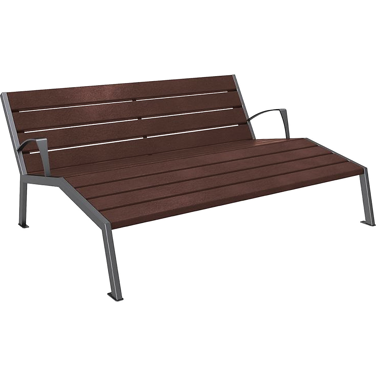 Panchina con seduta profonda SILAOS® in plastica riciclata – PROCITY