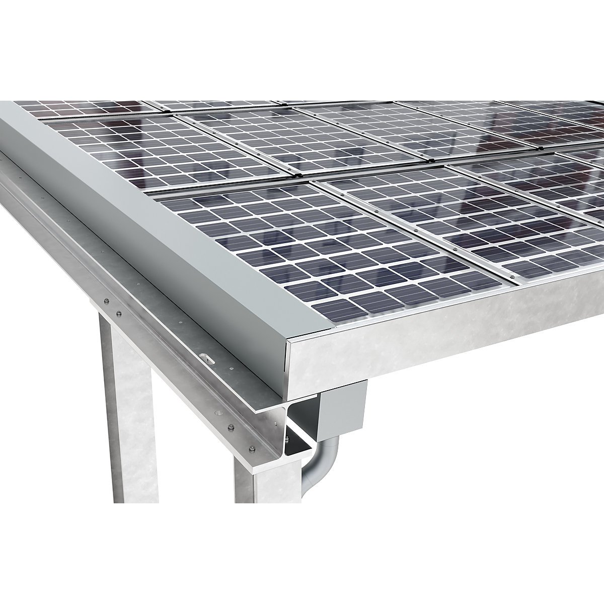 Tettoia per veicoli SolarCover con moduli fotovoltaici senza quadro elettrico (Foto prodotto 5)-4