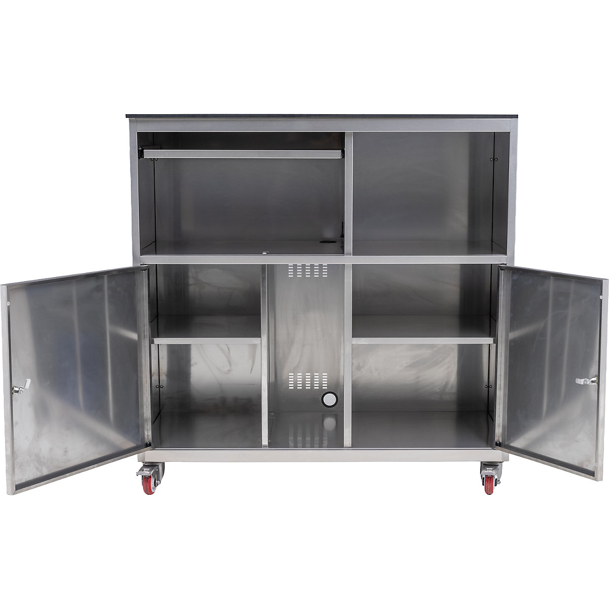 Postazione per PC in acciaio inox – eurokraft basic (Foto prodotto 2)-1