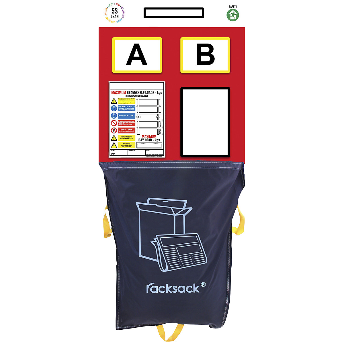 Pannello informativo per scaffalature con campo doppio