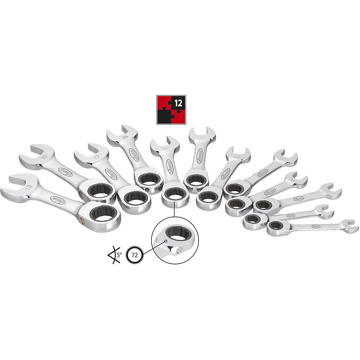 Set di chiavi combinate a cricchetto – VIGOR