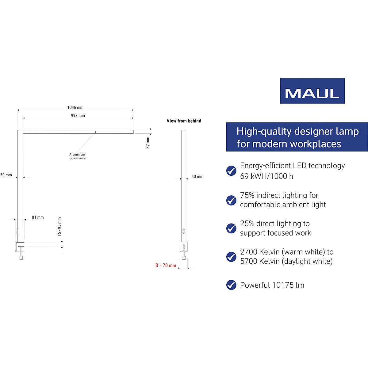 LED-Tischaufbau MAULplinus MAUL (Produktabbildung 8)-7
