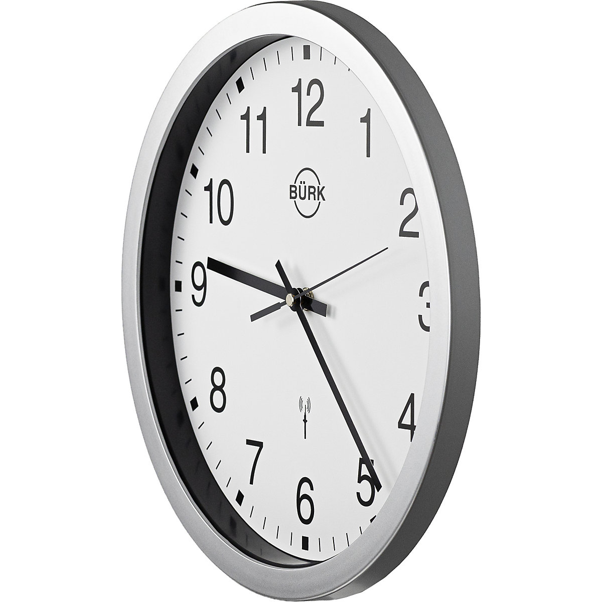 Wanduhr aus ABS-Kunststoff, silber, Ø 300 mm (Produktabbildung 5)-4