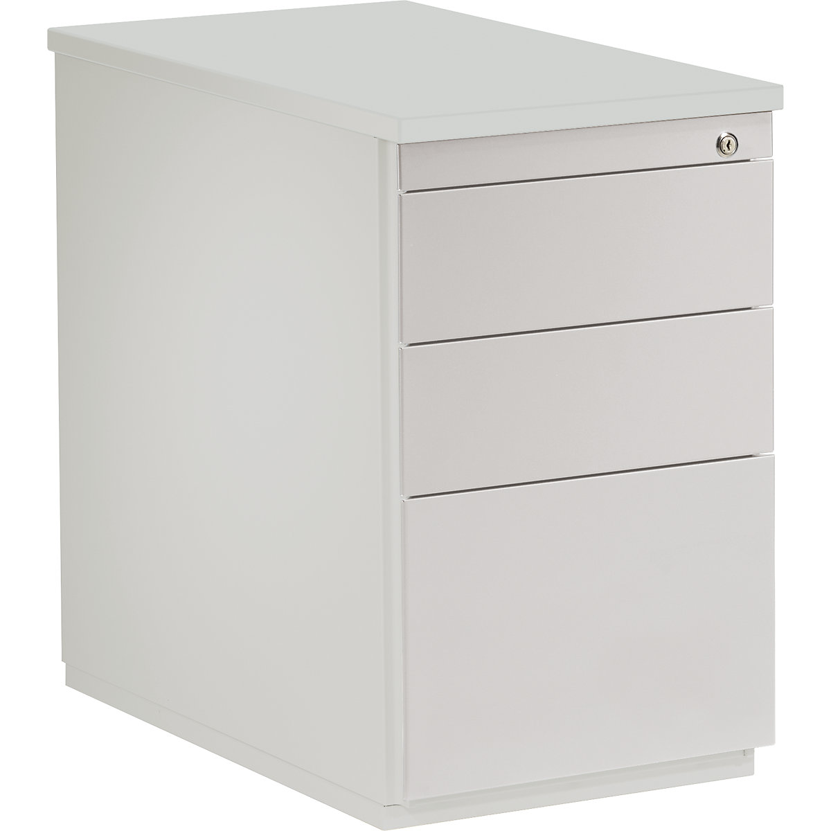 Schubladencontainer mauser, HxT 720 x 800 mm, 2 Materialschübe, 1 Hängeregistratur, lichtgrau / lichtgrau / lichtgrau-2