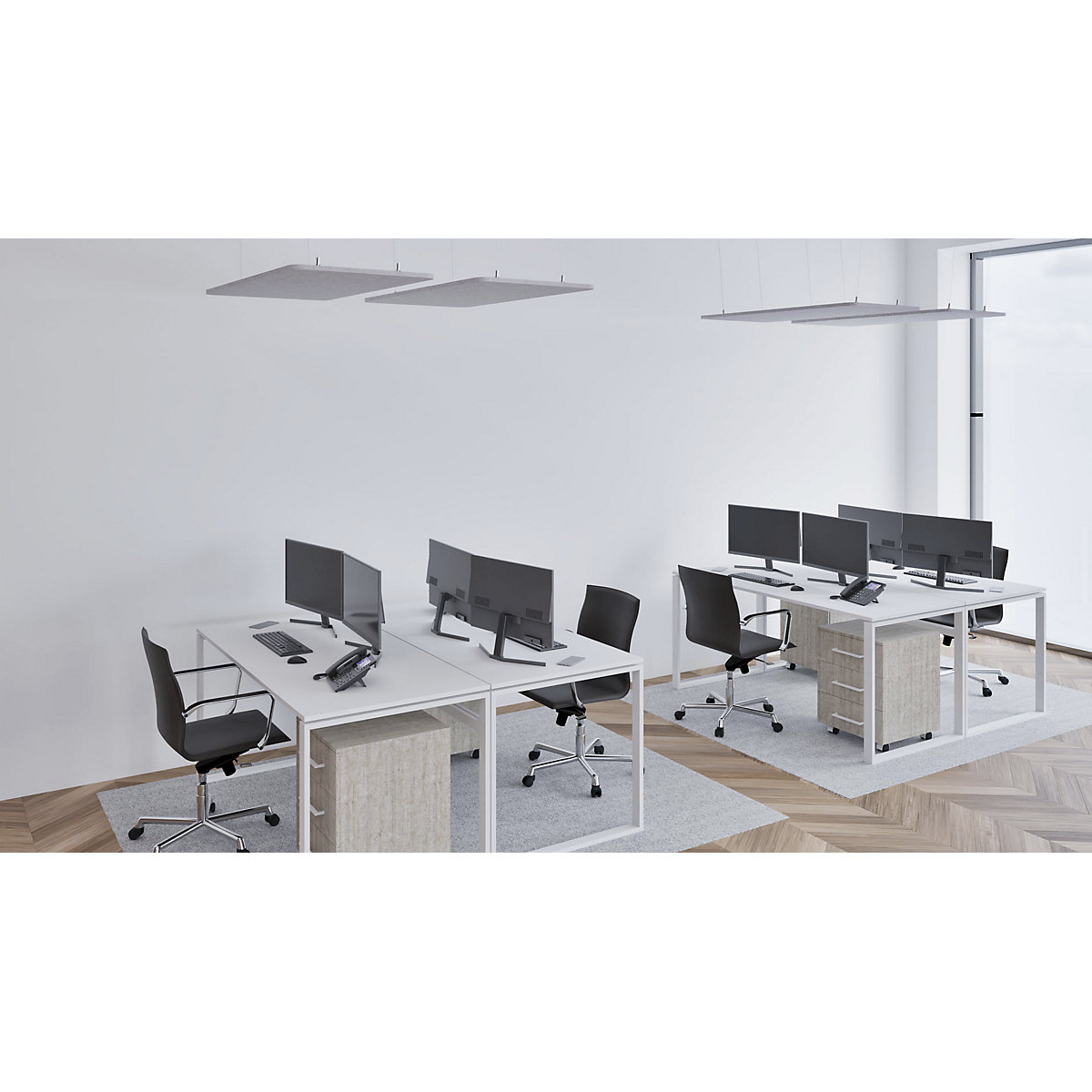 Akustik-Deckenplatte, PET-Filz eurokraft basic (Produktabbildung 5)-4