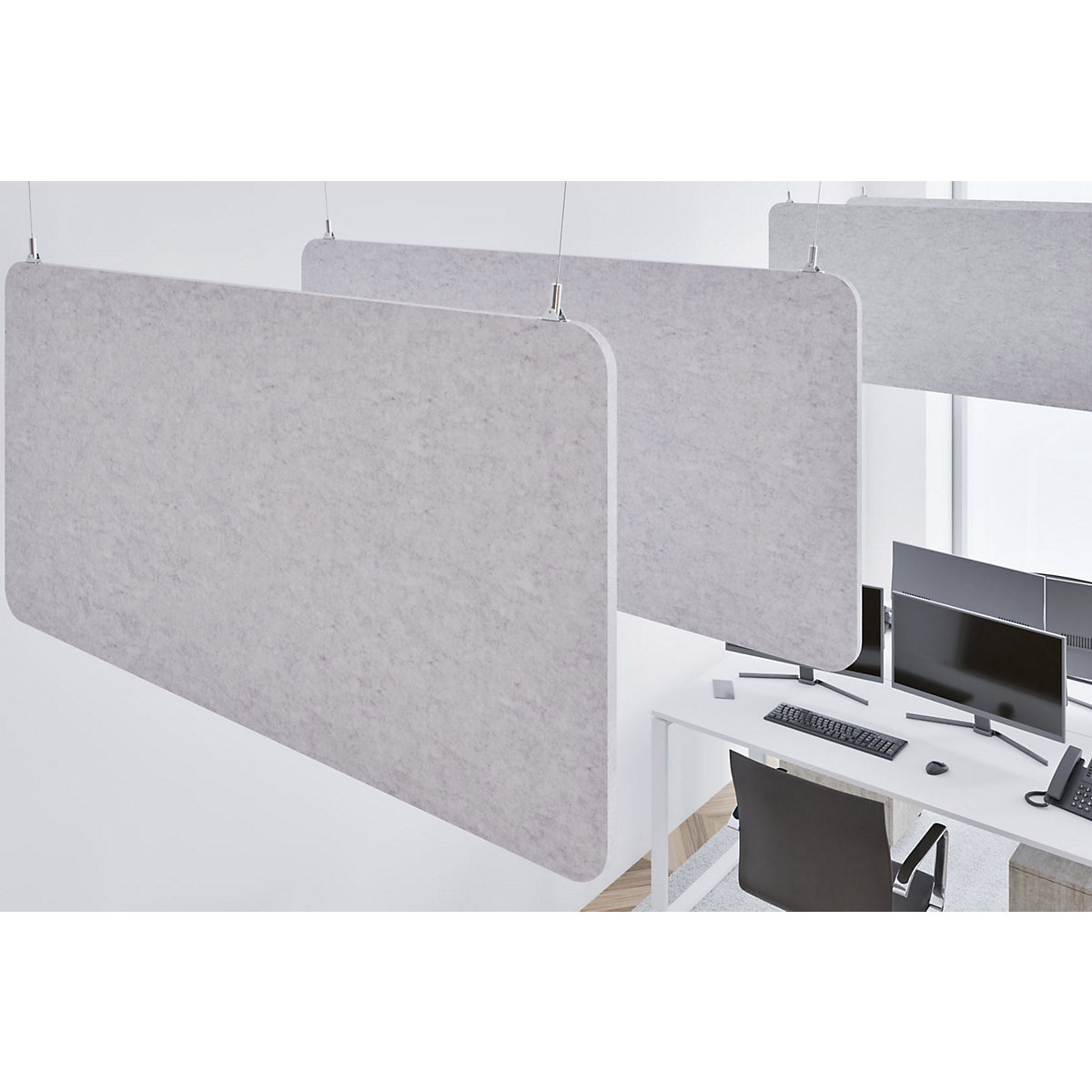 Akustik-Deckenplatte, PET-Filz eurokraft basic (Produktabbildung 6)-5