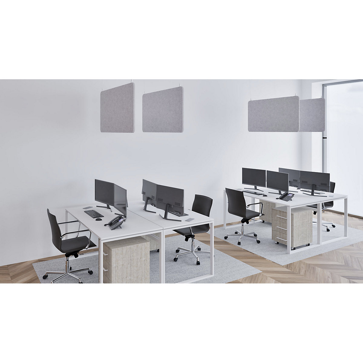 Akustik-Deckenplatte, PET-Filz eurokraft basic (Produktabbildung 7)-6