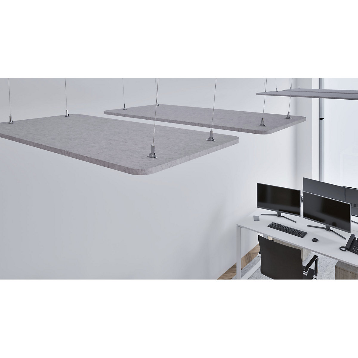 Akustik-Deckenplatte, PET-Filz eurokraft basic (Produktabbildung 8)-7