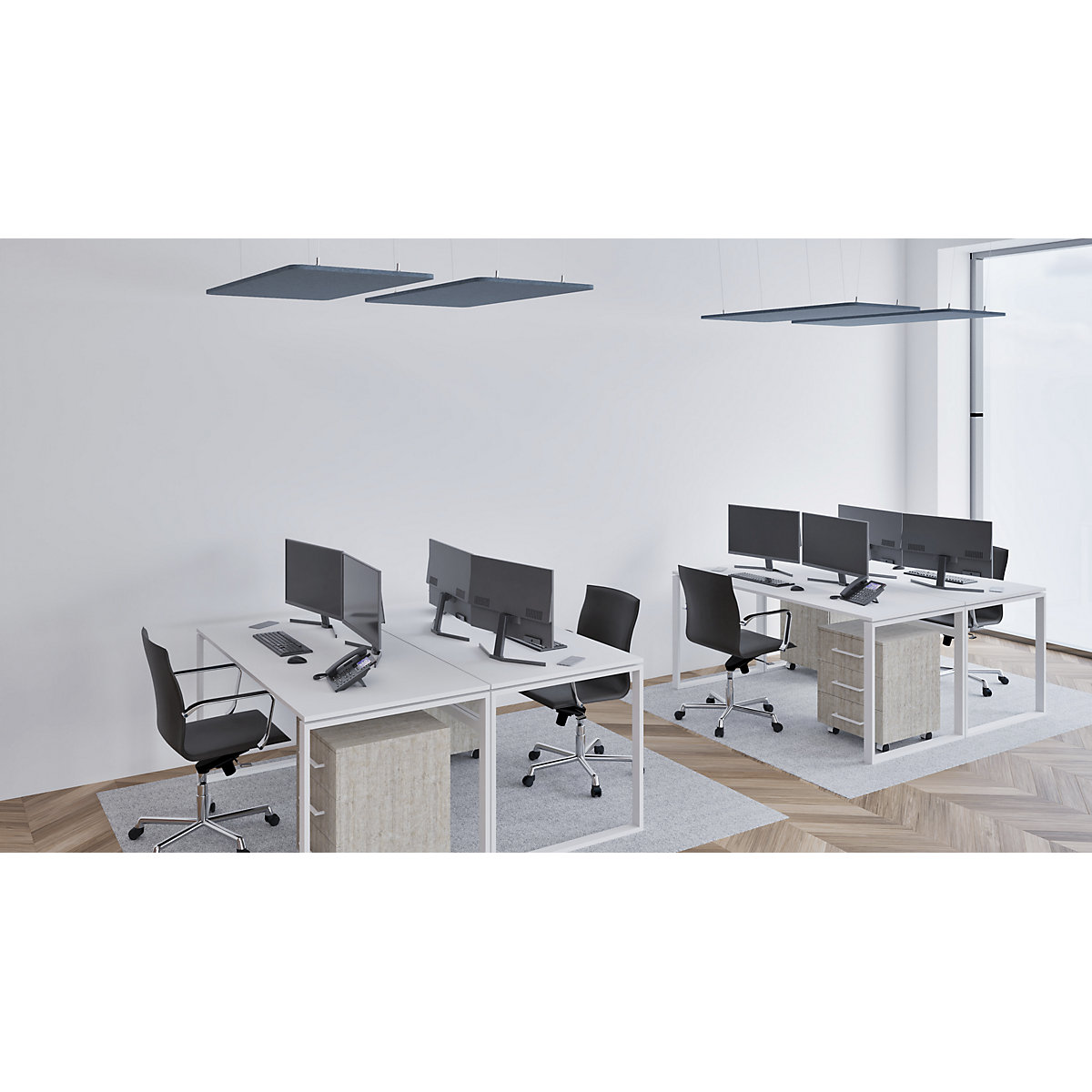 Akustik-Deckenplatte, PET-Filz eurokraft basic (Produktabbildung 7)-6