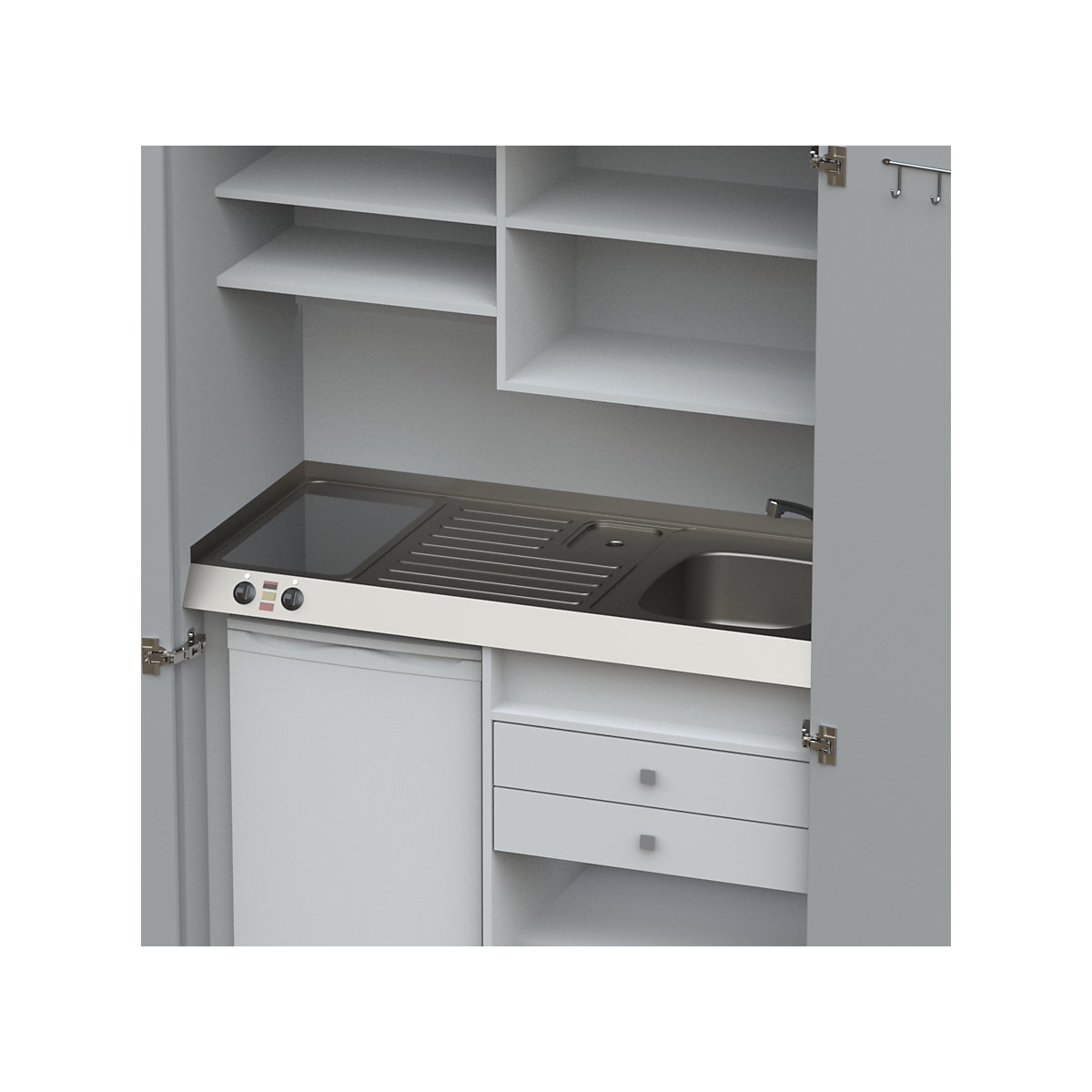 Schrankküche mit Flügeltüren (Produktabbildung 3)-2