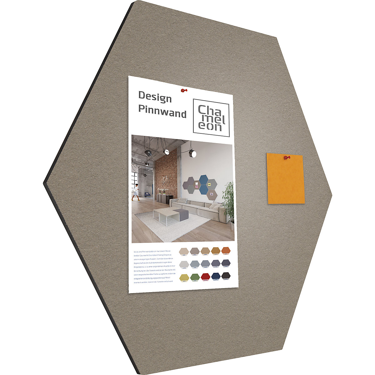 Design-Pinnwand sechseckig Chameleon (Produktabbildung 22)-21
