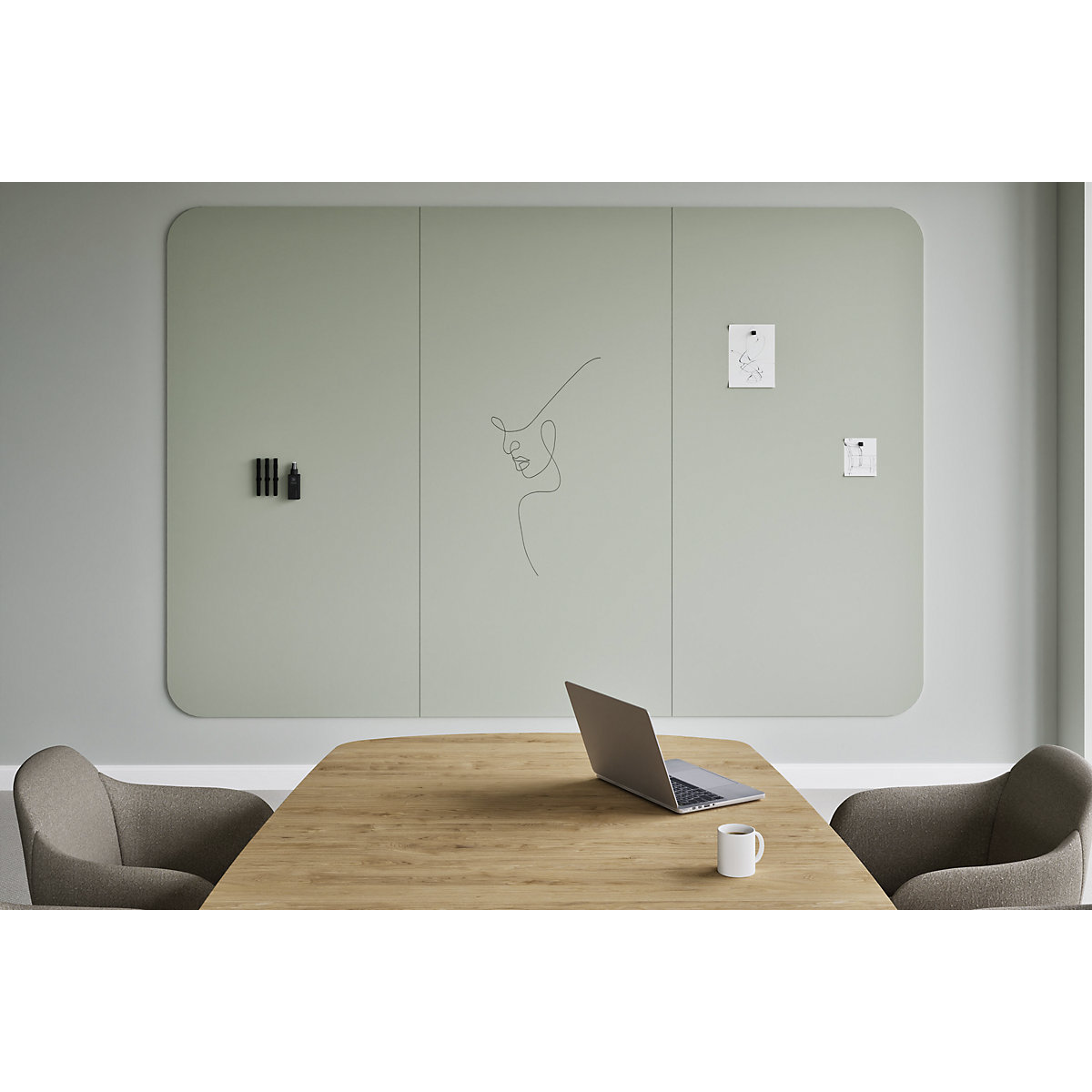 Design-XXL-Whiteboard VisuWall Curve Chameleon (Produktabbildung 8)-7
