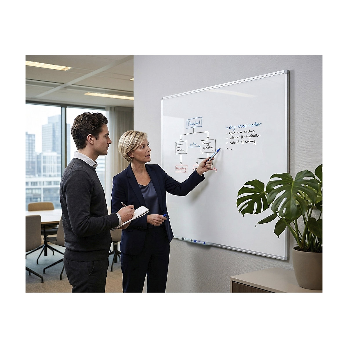 Whiteboard-Set Economy inkl. Zubehör eurokraft pro (Produktabbildung 2)-1