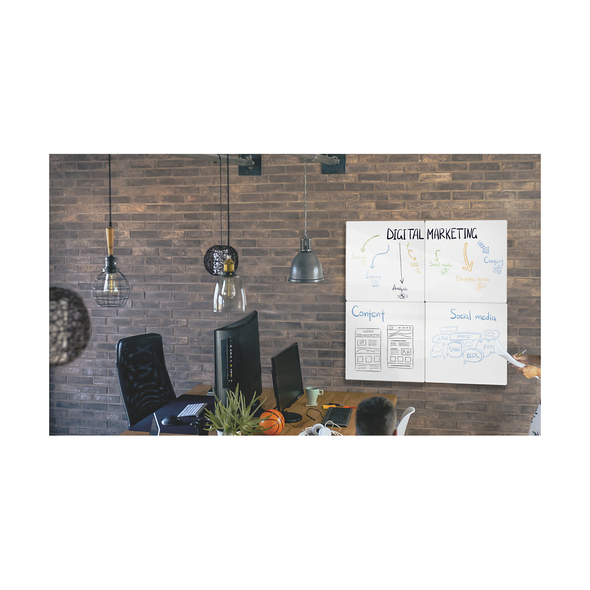 Whiteboard, modular/rahmenlos nobo (Produktabbildung 3)-2