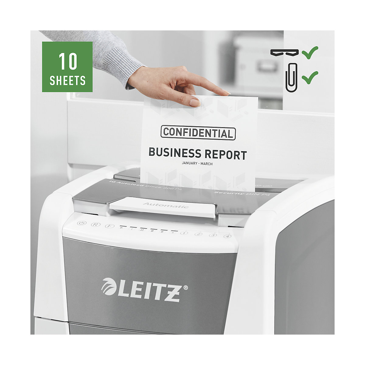 Aktenvernichter IQ Autofeed Office 300 Leitz (Produktabbildung 11)-10