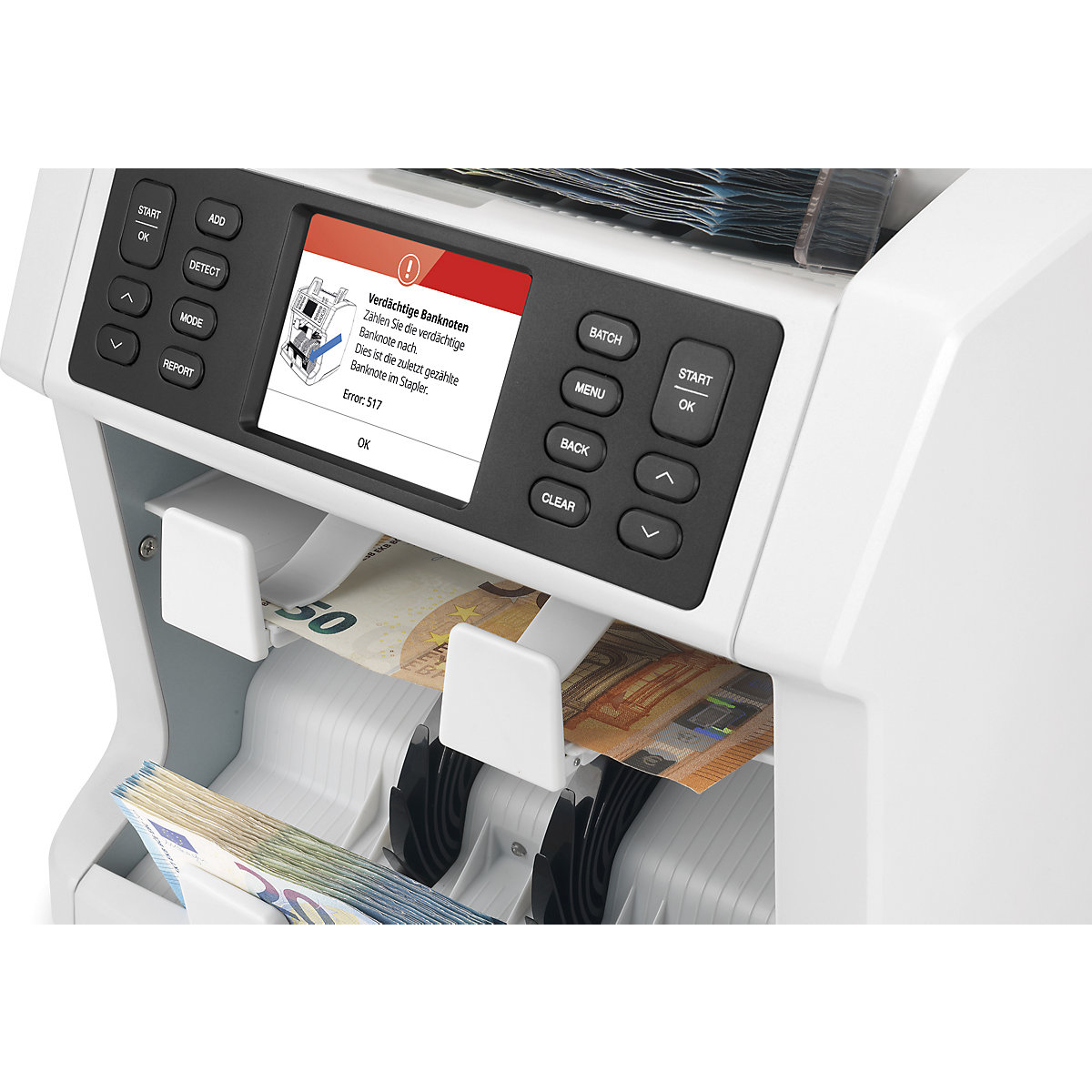Geldzählmaschine für unsortierte Zählung mit Sortierfunktion Safescan (Produktabbildung 3)-2