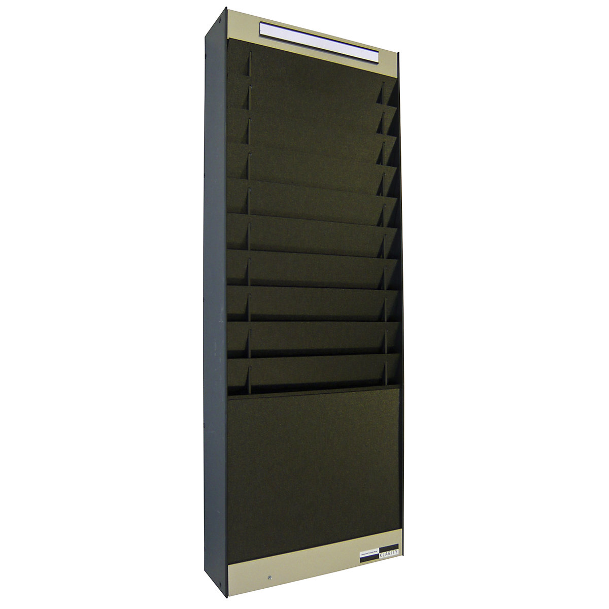 Dokumentensortiertafel, 1 x 10 Fächer, DIN A4, Dokumentenlage vertikal, schwarz, matt