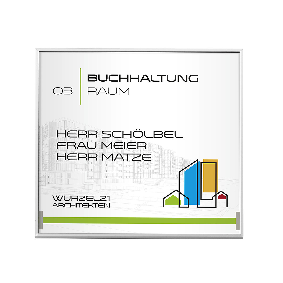 MADRID Silver Line™ Türschild, HxB 150,5 x 150,5 mm, Sichtformat, HxB 144 x 144 mm